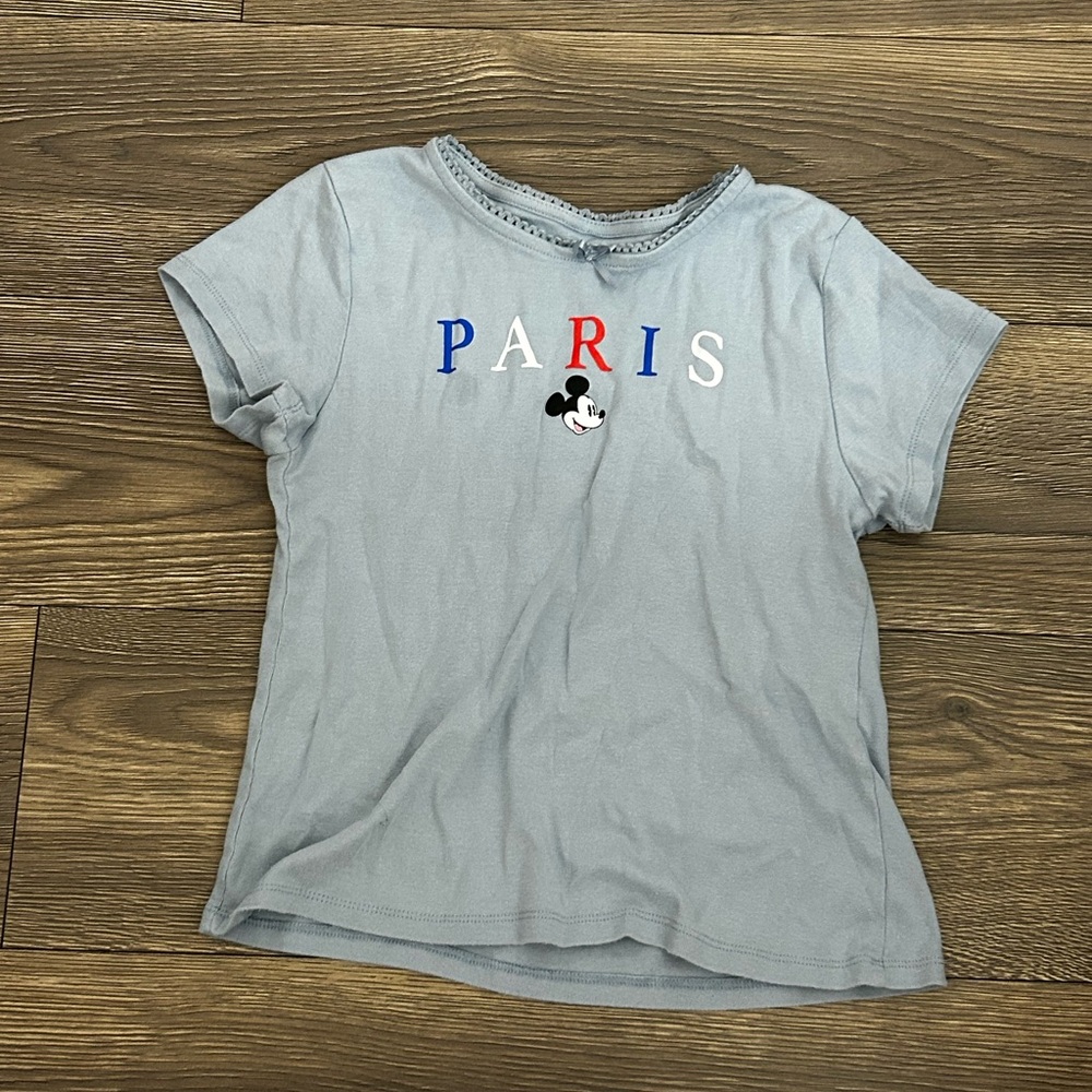 Disney Blue Short Sleeve Tee Paris Print